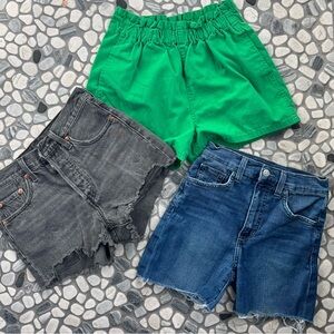 Levi's Women's Jean Shorts - Green, Gray, and Blue
